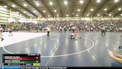 80 lbs Semifinal - Nixon Canfield, Sanderson Wrestling Academy vs Bridger Olson, Champions Wrestling Club