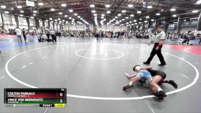 72 lbs Rd# 7- 10:45am Saturday Final Pool - Colton Parkalo, Virginia Hammers vs Vince Von Bernewitz, Scorpions