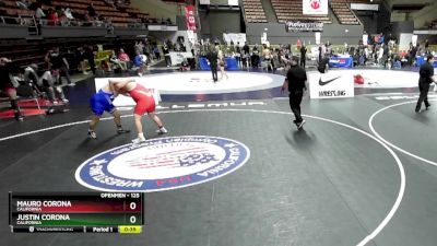 125 lbs 5th Place Match - Justin Corona, California vs Mauro Corona, California