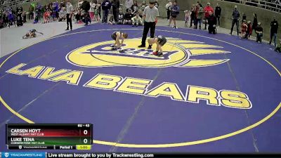 43 lbs Quarterfinal - Luke Tena, Cornerstone Mat Club vs Carsen Hoyt, West Albany Mat Club