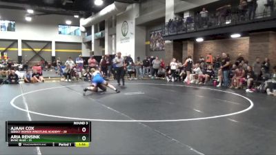 155 lbs Round 3 (16 Team) - Ajaah Cox, Sebolt Women Wrestling Academy vs Aria Rensink, BVWC Blue