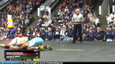 113 lbs Finals (8 Team) - Simon Dominguez, Detroit Catholic Central HS vs Bohdan Abbey, Hartland HS