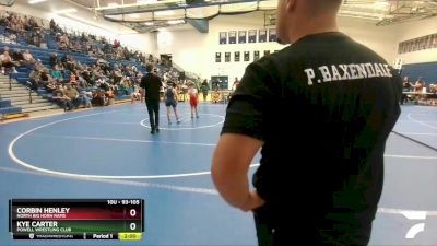 93-105 lbs Round 2 - Corbin Henley, North Big Horn Rams vs Kye Carter, Powell Wrestling Club