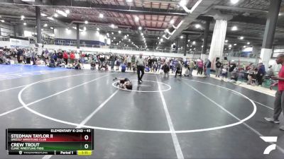 45 lbs Quarterfinal - Stedman Taylor Ii, Grizzly Wrestling Club vs Crew Trout, Clinic Wrestling FXBG