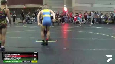 145 lbs Quarterfinals (8 Team) - Gavyn Whitehead, Beast Mode WA Pink vs Jacob Boudreau, Vehicle City WC