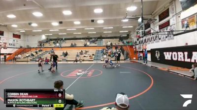 71 lbs Cons. Round 3 - Mason Rothbart, Buffalo Outlaws Wrestling vs Corbin Dean, Thermopolis Wrestling Club