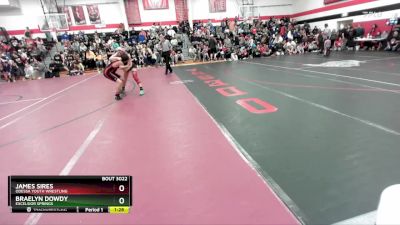 95-105 lbs Round 3 - Braelyn Dowdy, Excelsior Springs vs James Sires, Odessa Youth Wrestling