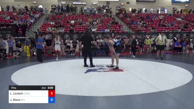 74 kg Rnd Of 16 - Ladarion Lockett, Cowboy Wrestling Club vs Joseph Blaze, Boilermaker RTC