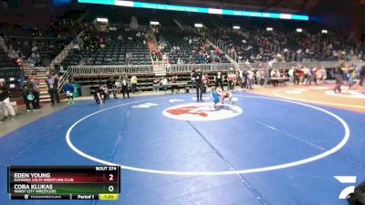 55 lbs 1st Place Match - Eden Young, Natrona Colts Wrestling Club vs Cora Klukas, Windy City Wrestlers