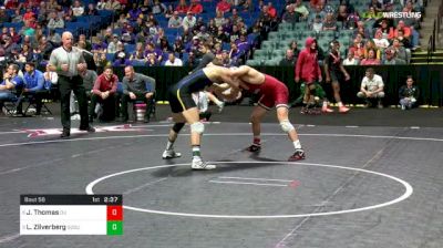 157 lbs Quarterfinal - Justin Thomas, Oklahoma vs Luke Zilverberg, South Dakota State