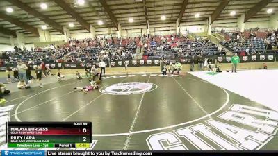 52-57 lbs Round 3 - Riley Lara, Bear Cave Wrestling Club vs Malaya Burgess, Gold Rush Wrestling