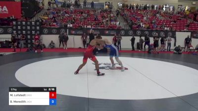 57 kg Rnd Of 32 - Mitchell Lofstedt, Oregon vs Brandon Meredith, Jackrabbit Wrestling Club