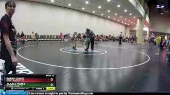 138 lbs Round 3 (10 Team) - Sarah Lewis, Iowa T-Wrecks vs Alaina Poast, Peg Leg Legion