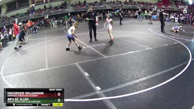 65 lbs Champ. Round 2 - Brylee Allen, Hawks Wrestling Club (Lincoln) vs Mackenzie Williamson, Nebraska Wrestling Academy