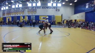 150 lbs Cons. Round 3 - Julian Bell, Wolfpack vs Nathaniel Mathews, Longwood Wrestling Club