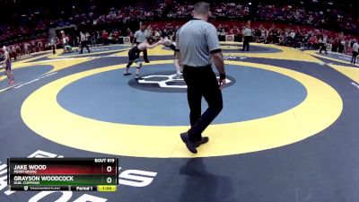 D1-157 lbs Quarterfinal - Grayson Woodcock, Dub. Coffman vs Jake Wood, Perrysburg