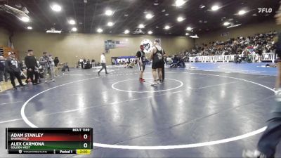 285 lbs Quarterfinal - Adam Stanley, Bakersfield vs Alex Carmona, Golden West