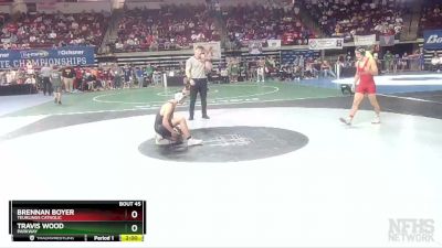 D 2 126 lbs Champ. Round 1 - Brennan Boyer, Teurlings Catholic vs Travis Wood, Parkway