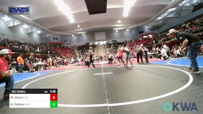 150-200 lbs Semifinal - Mersaydes Stout, Caney Valley Wrestling vs Audrina Collom, Pryor Tigers