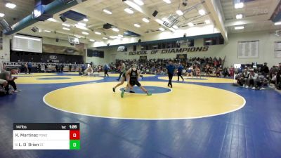 147 lbs Round Of 64 - Kaden Martinez, Ponderosa vs Lucan O`Brien, St. Edward (OH)