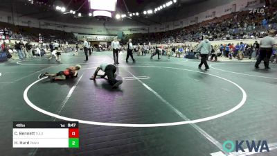 46 lbs Round Of 64 - Cassius Bennett, Tulsa North Mabee Stampede vs Hank Hurd, Pawhuska Elks Takedown