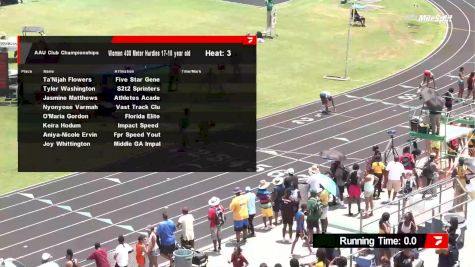 Youth Women's 400m Hurdles, Prelims 3 - Age 17-18