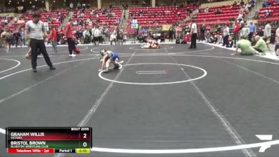 55 lbs Cons. Round 5 - Bristol Brown, Bluestem Wrestling Club vs Graham Willis, Victory