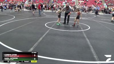 49 lbs Quarterfinal - Nara Jackson, Lawrence Elite vs Corbyn Zitek, Cavalry Wrestling Club