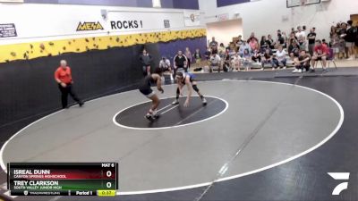 150 lbs Cons. Round 3 - Trey Clarkson, South Valley Junior High vs Isreal Dunn, Canyon Springs Highschool