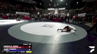 120 lbs Quarterfinal - Andrew M. Weber, CR Rams-LP Tigers Wrestling Club vs Bobby Cisneros, California