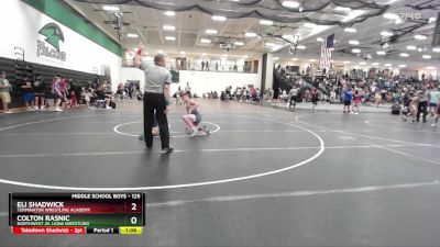 125 lbs Cons. Round 3 - Colton Rasnic, Northwest Jr. Lions Wrestling vs Eli Shadwick, Terminator Wrestling Academy