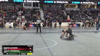 150 lbs Semifinal - Dustin Loughrie, Maize vs Harley Zimmerman, Hays