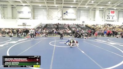 122 lbs Quarterfinal - Jonah Batista, Bear Cave Wrestling vs Graysen Provenzano, Fairport Jr. Red Raiders Wrestling