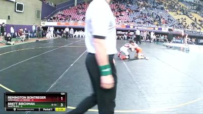 125 lbs Semis & 3rd Wb (16 Team) - Remington Bontreger, Wisconsin-La Crosse vs Brett Birchman, Wartburg