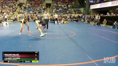 107 lbs Cons. Round 2 - Walker Miller, Ellendale-Edgeley-Kulm vs Louden Haugen, New Town/Parshall