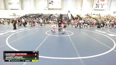 99 lbs Champ. Round 2 - Andrew LaFrance, New Hartford / Sauquoit Youth Wrestling vs Alexander Grovenger, Club Not Listed