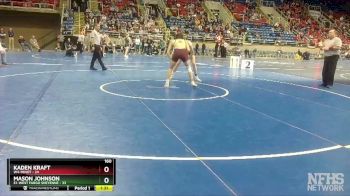 160 lbs Quarterfinals (8 Team) - Mason Johnson, E1-West Fargo Sheyenne vs Kaden Kraft, W4-Minot