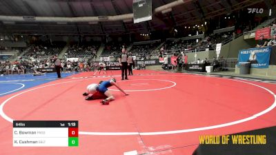 64 lbs Quarterfinal - Channing Bowman, Prodigy Elite Wrestling vs Kameron Cushman, Sebolt Wrestling Academy