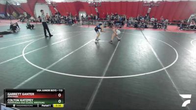 113 lbs Cons. Round 2 - Colton Katzfey, Mukwonago High School Wrestling vs Garrett Ganter, Wisconsin