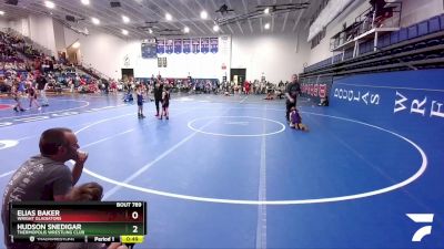 49 lbs Cons. Round 4 - Elias Baker, Wright Gladiators vs Hudson Snedigar, Thermopolis Wrestling Club