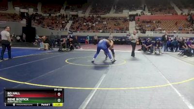 D1-215 lbs Semifinal - Bo Hall, Perry vs Rene Bostick, Sunnyside H.S.