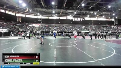 98 lbs Champ. Round 2 - Xander Karatzas, Central Valley Washington vs Kole Younger, Grace