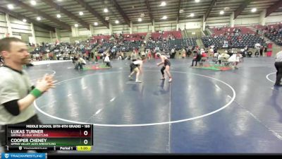 185 lbs Round 4 - Cooper Cheney, Upper Valley Aces Wresstling vs Lukas Turner, Uintah Jr High Wrestling