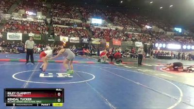 G - 152 lbs Quarterfinal - Kendal Tucker, Billings Senior High School Girls vs Riley Clampitt, Glasgow Girls