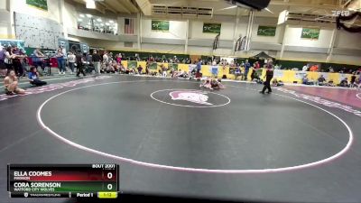 82 lbs Round 3 - Cora Sorenson, Watford City Wolves vs Ella Coomes, Madison