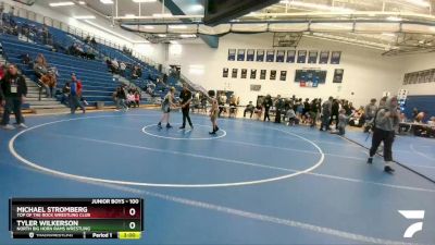 100 lbs Round 3 - Michael Stromberg, Top Of The Rock Wrestling Club vs Tyler Wilkerson, North Big Horn Rams Wrestling