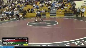 285 lbs Quarterfinals (8 Team) - Anthony Yancey, Camden County vs Thomas Dossett, Lambert