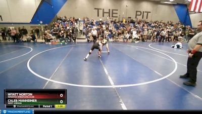 100 lbs Champ. Round 2 - Caleb Manheimer, West Jordan vs Wyatt Norton, Wasatch Wrestling Club