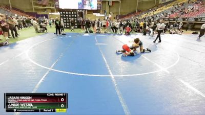 144 lbs Cons. Round 7 - Jabari Hinson, Central Iowa Wrestling Club /Team Intensity vs Junior Wetzel, Champions Wrestling Club