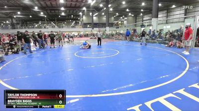 100 lbs Finals (2 Team) - Taylor Thompson, JEFFERSON WRESTLING CLUB vs Brayden Biggs, PIT BULL WRESTLING ACADEMY